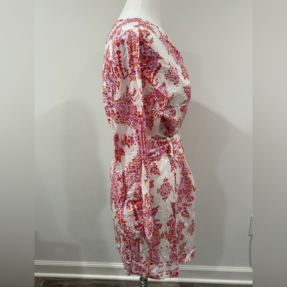 Anthropologie Blush and Coral Patterned Robe - Picture 4 of 8